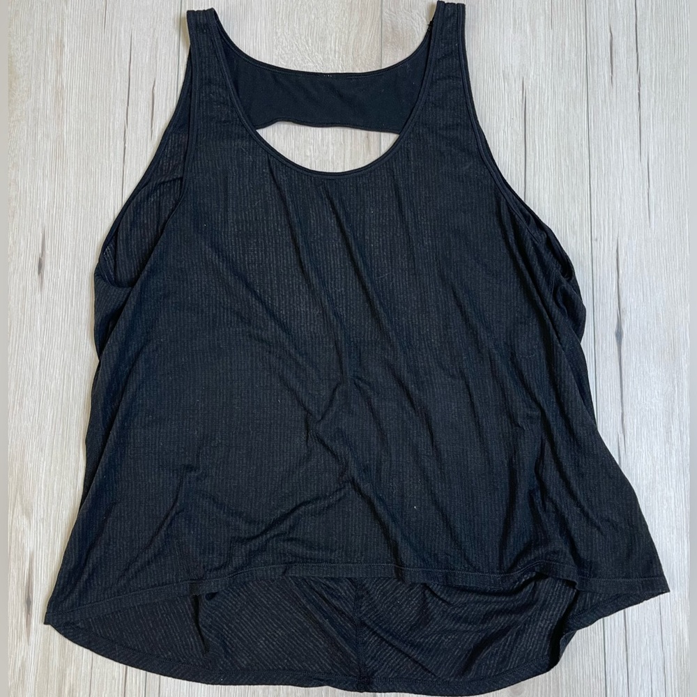 [Lululemon] Vintage Loose Open Back Black Tank Size 10